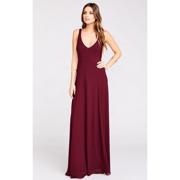 Show Me Your MuMu Dresses & Skirts - Show Me Your Mumu Jenn Maxi Gown in Merlot